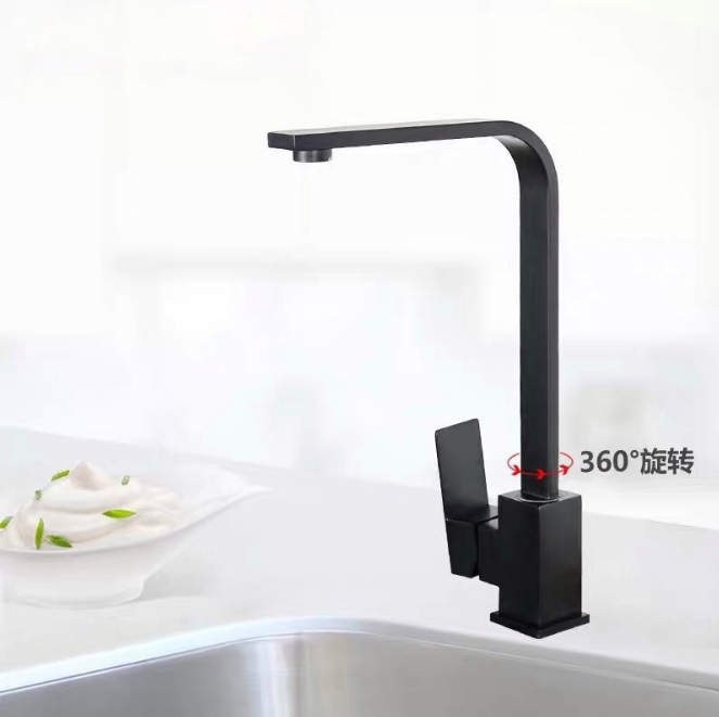 Black stainless steel 360 Degree Swivel High-arch Wet Bar kitchen faucet