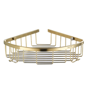 Corner Shower Caddy 304 Stainless Steel Wall Mounted Kitchen Brushed Gold Bathroom Shelf