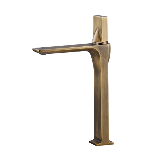 Brushed Antique Sink Water Tap Single Handle Bathroom Basin Faucet