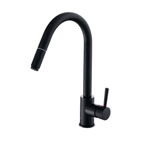 Matte Black Pull Out Kitchen Faucet Single Handle Hot Cold Mixer Tap Kitchen Sink Faucet