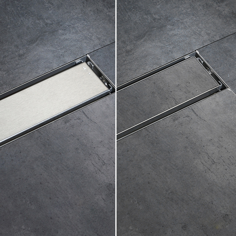 Rectangular Bathroom Shower Drain Stainless Steel Floor Drain with Removable Cover