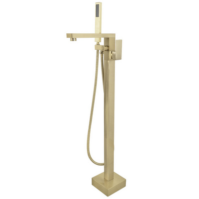 Brushd gold Bathroom Free Floor Standing Bathtub Faucet Bathtub Shower Faucet Bathroom Shower Faucets