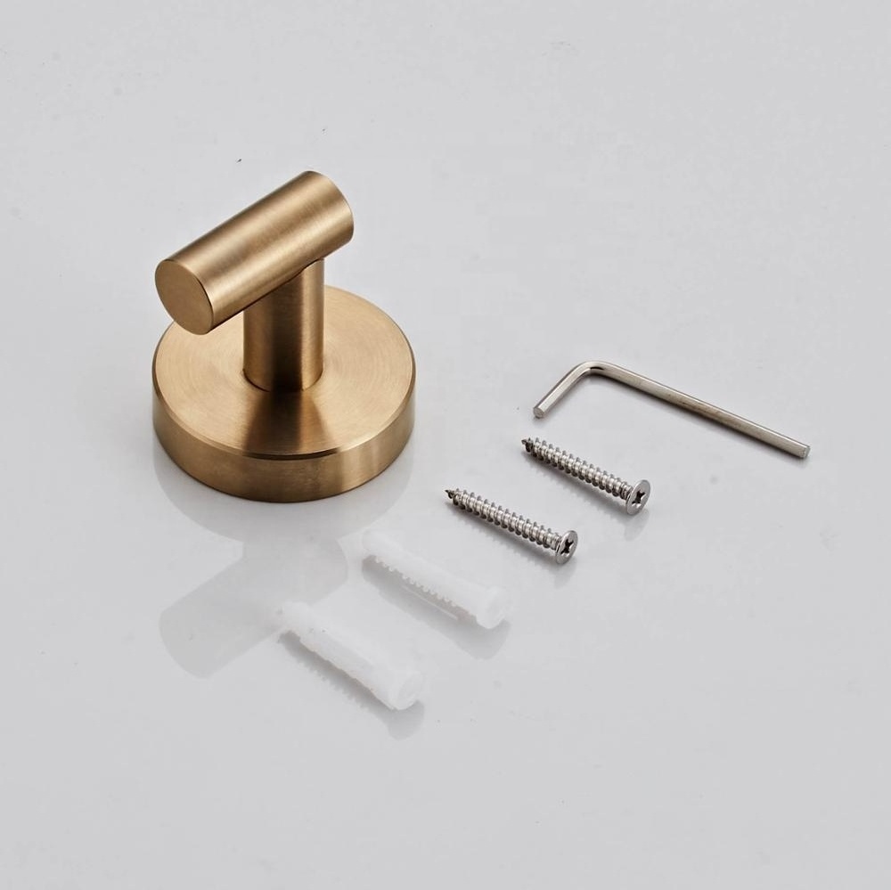 Brushed Gold Bathroom Accessories Stainless Steel Coat Hook Wall Hook