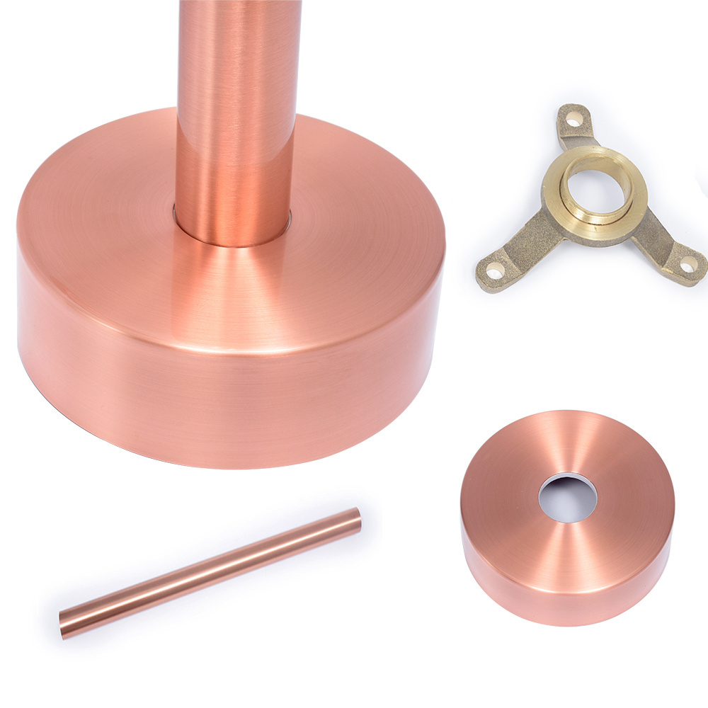 New modern brushed rose gold floor standing bathroom faucet