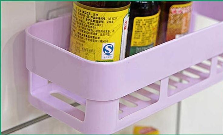 Bathroom Kitchen Rack Adhesive No Drilling Plastic Shower Caddy