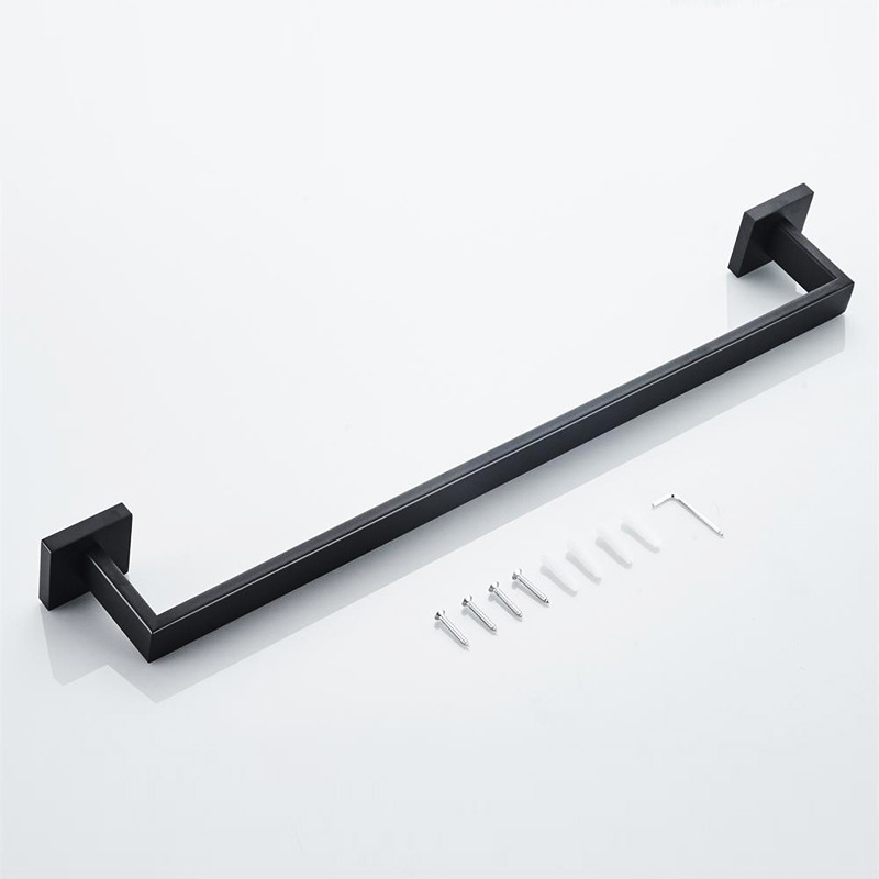 Wholesales Matte black 304 Stainless steel bathroom wall hanging towel rack