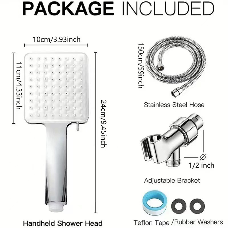 HONGDEC Modern Bathroom shower head Handheld Shower Head Hand Spray Shower Head