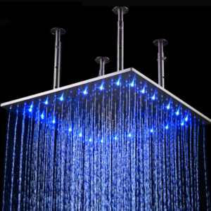 LED Ceiling Mounted Temperature Sensitive 3 color changing Rainfall Shower Head