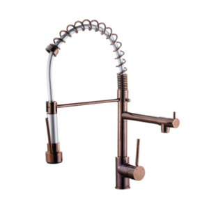 Rose Gold Spring Kitchen Faucet Pull Out Sink Faucet Hot Cold Mixer