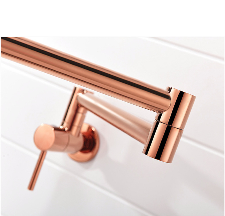 Modern Wall Mount rose gold Kitchen folding faucet Kitchen Sink Faucet Kitchen Faucet