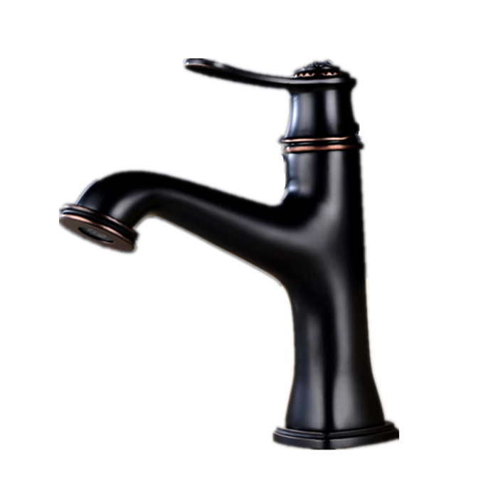 HONDEC Antique Black Single Handle Bathroom Basin Faucet Hot Cold Basin Mixer Bathroom Sink Faucet