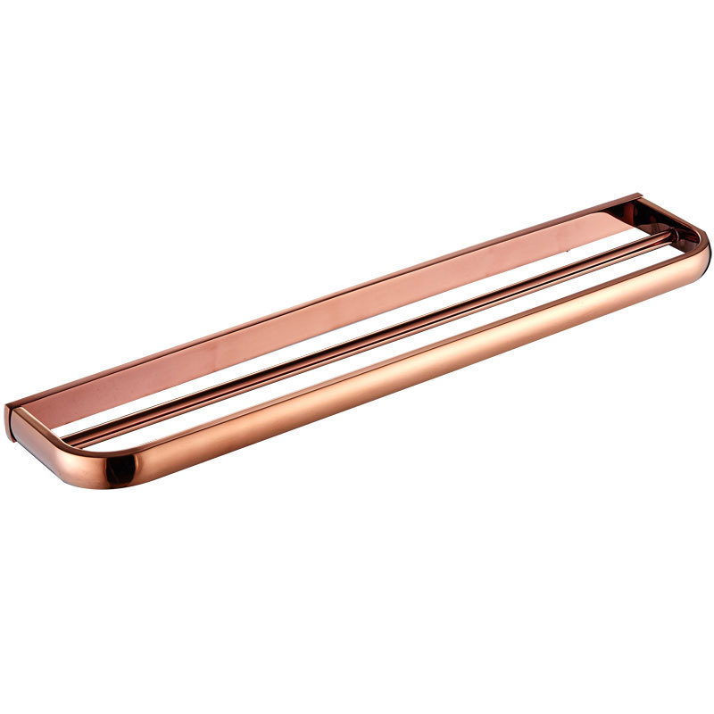 Rose Gold Double Bath Towel Bar Bathroom Wall Mount Towel Rack