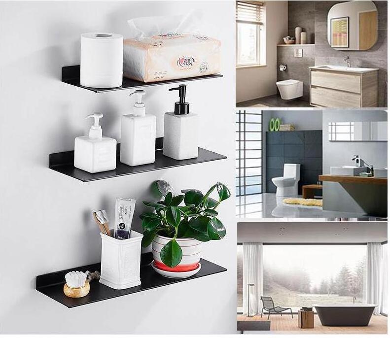 No Drilling Wall Mount Corner Shelves Adhesive Bathroom Shelf