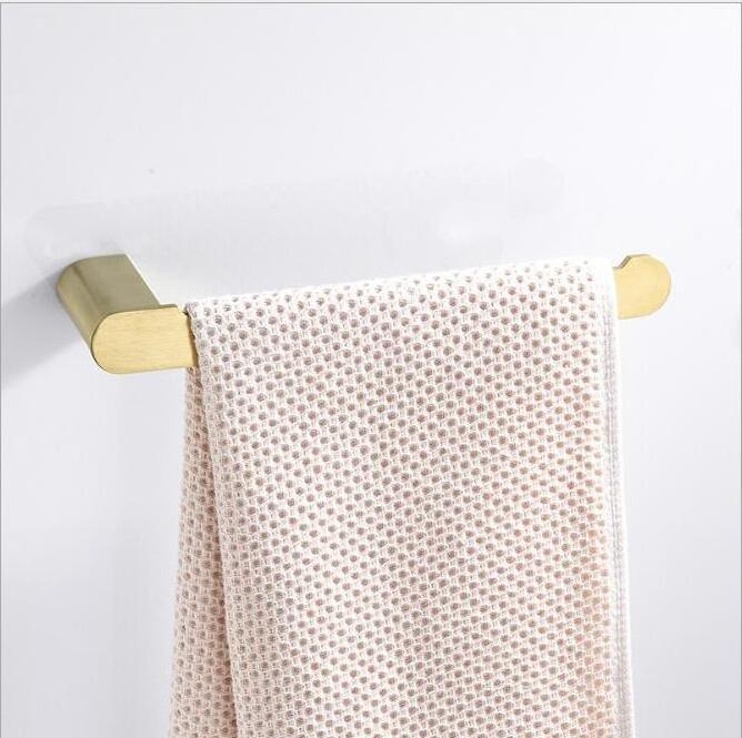 Brushed Gold Towel Bar Wall Mount Stainless Steel Bathroom Towel Rail