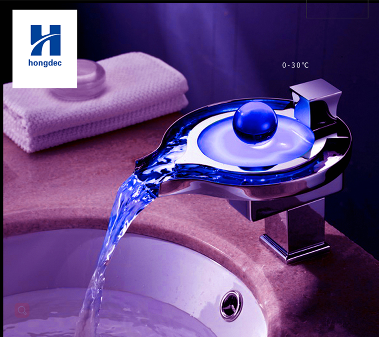 Luxury RGB Changing Temperature Control Faucet Water Stream LED Basin Faucet