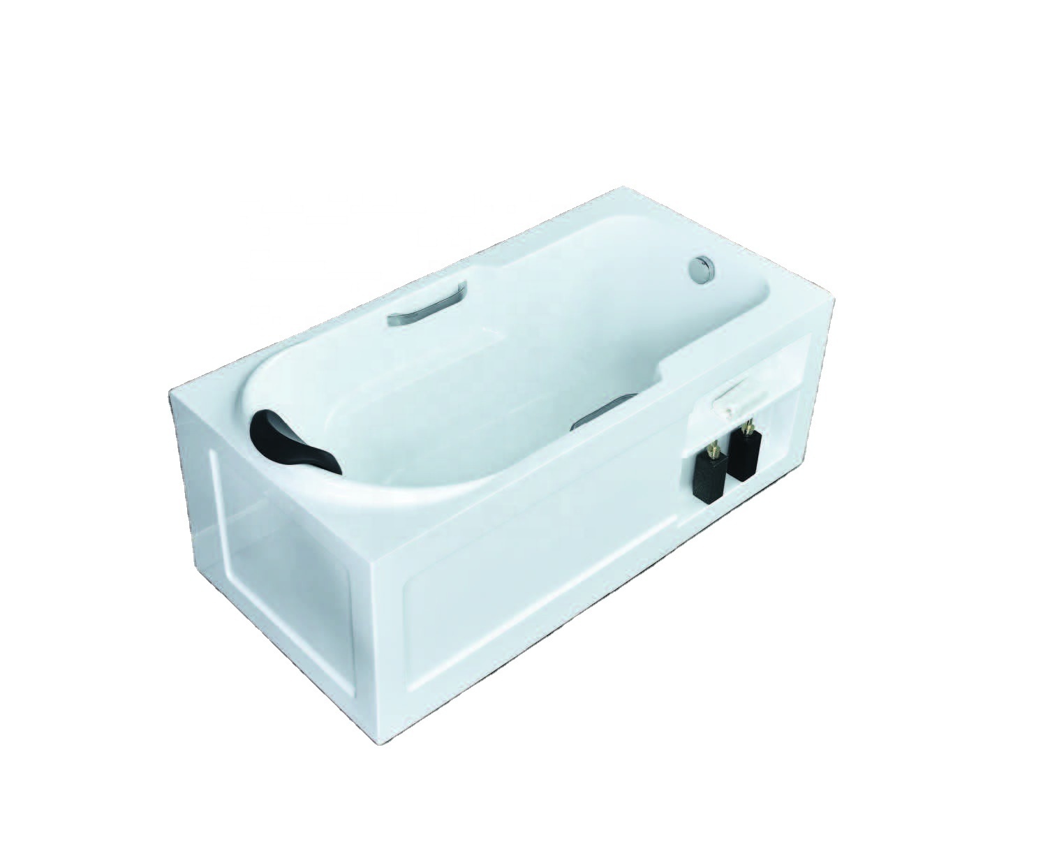 Customize Free Standing  Indoor  Acrylic Bathtub Modern Bathroom Soaking Whirlpool Tub Bathtub With Grab Bars And Storage Space