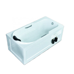 Customize Free Standing  Indoor  Acrylic Bathtub Modern Bathroom Soaking Whirlpool Tub Bathtub With Grab Bars And Storage Space