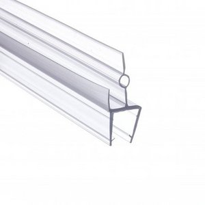 Frameless Shower Door Bottom Seal with Drip Rail for Glass shower Glass Door Sweep Stop Shower Leaking Clear seal strip