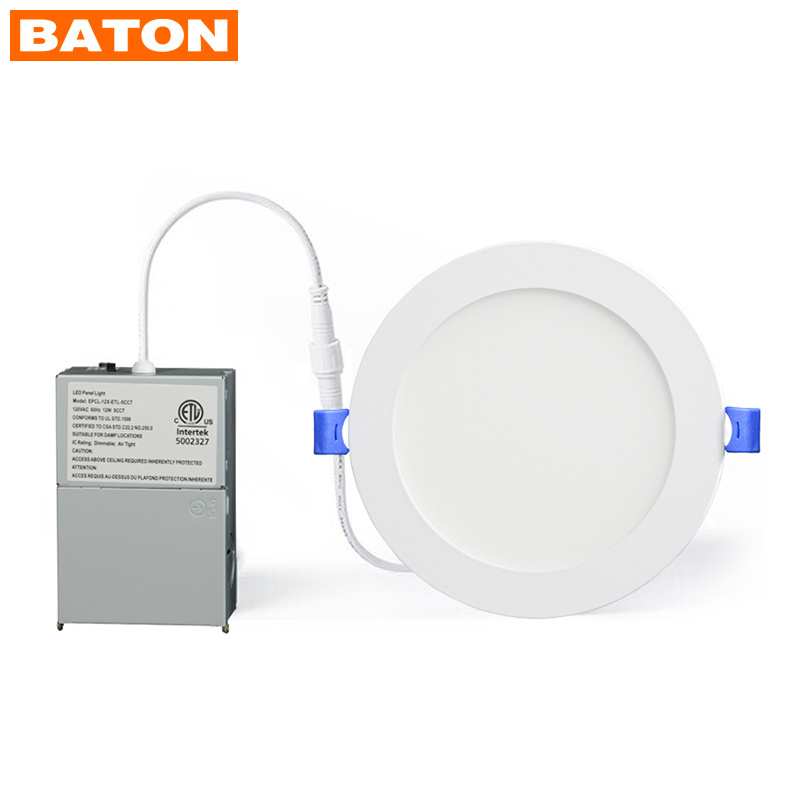 6 Inch Ultra Thin LED Recessed Ceiling Light with Junction Box 12W 100W 1050LM Dimmable High Brightness ETL ES LED Downlight