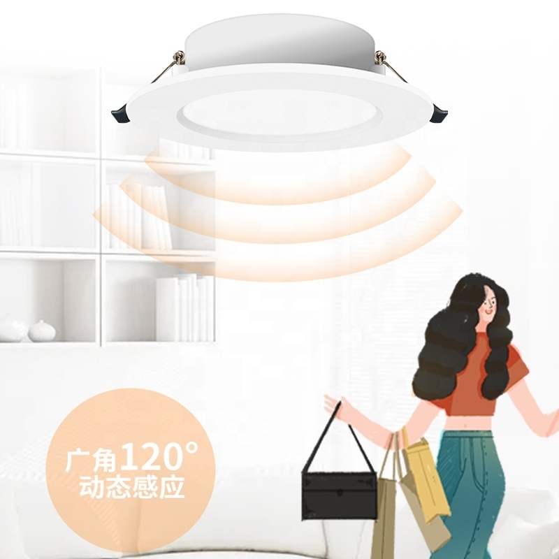 XINHUA Led motion sensor down light lamp for home bedroom bathroom Radar sensor downlight