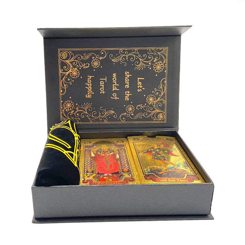 Custom Printing 78pcs Gold Tarot Cards Custom Oracle Angels Golden For Playing Affirmation Cards Positive