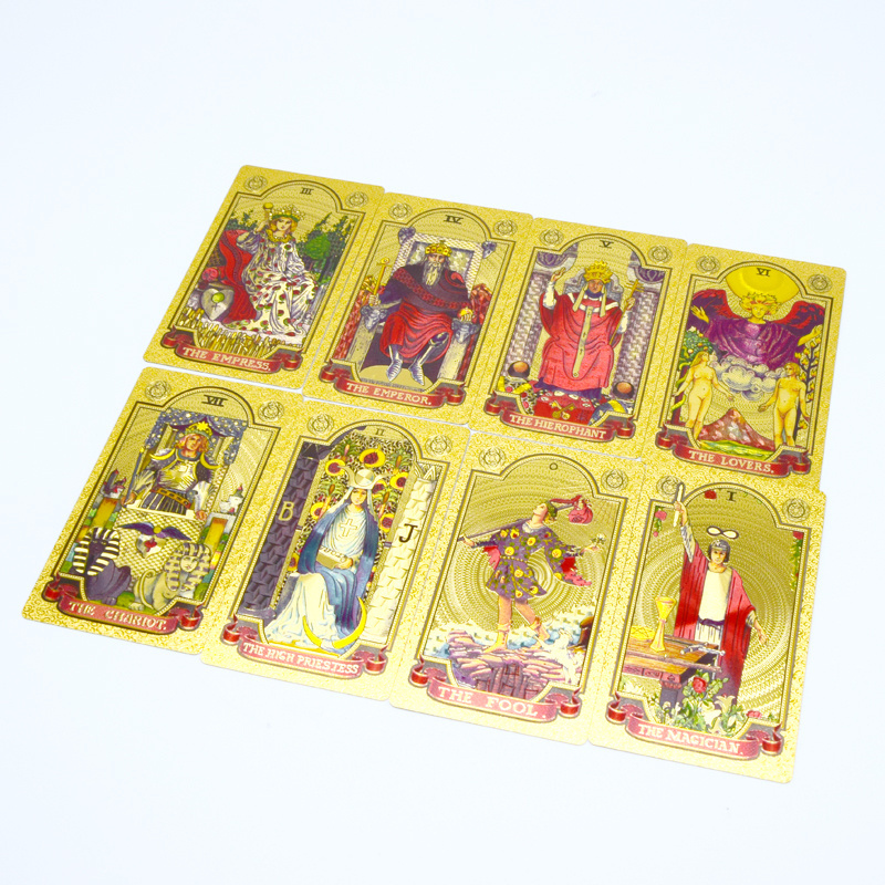 Custom Printing 78pcs Gold Tarot Cards Custom Oracle Angels Golden For Playing Affirmation Cards Positive