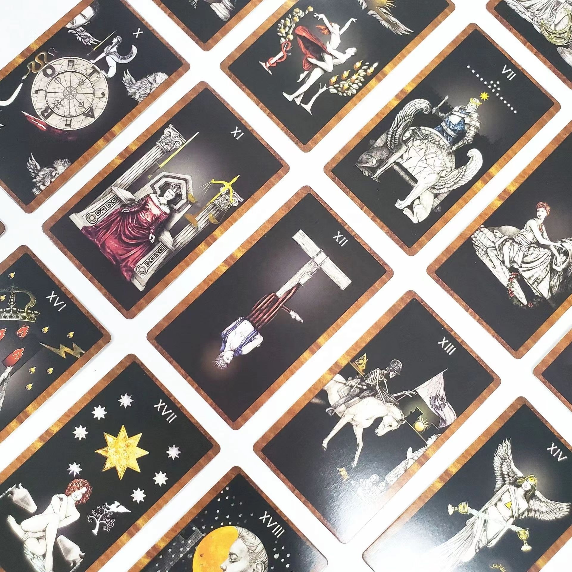 Professional Tarot Card  Dark Full Size Tarot Cards Off Set Printing For Playing Cards Positive