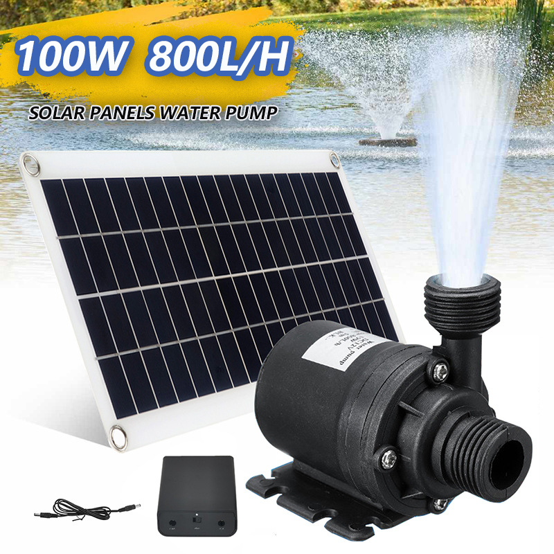 100W Solar Water Pump Brushless Solar Panel Fish Water Pool Kit 12V Garden Decoration Pool Powered Fountain Pond pum Aquarium