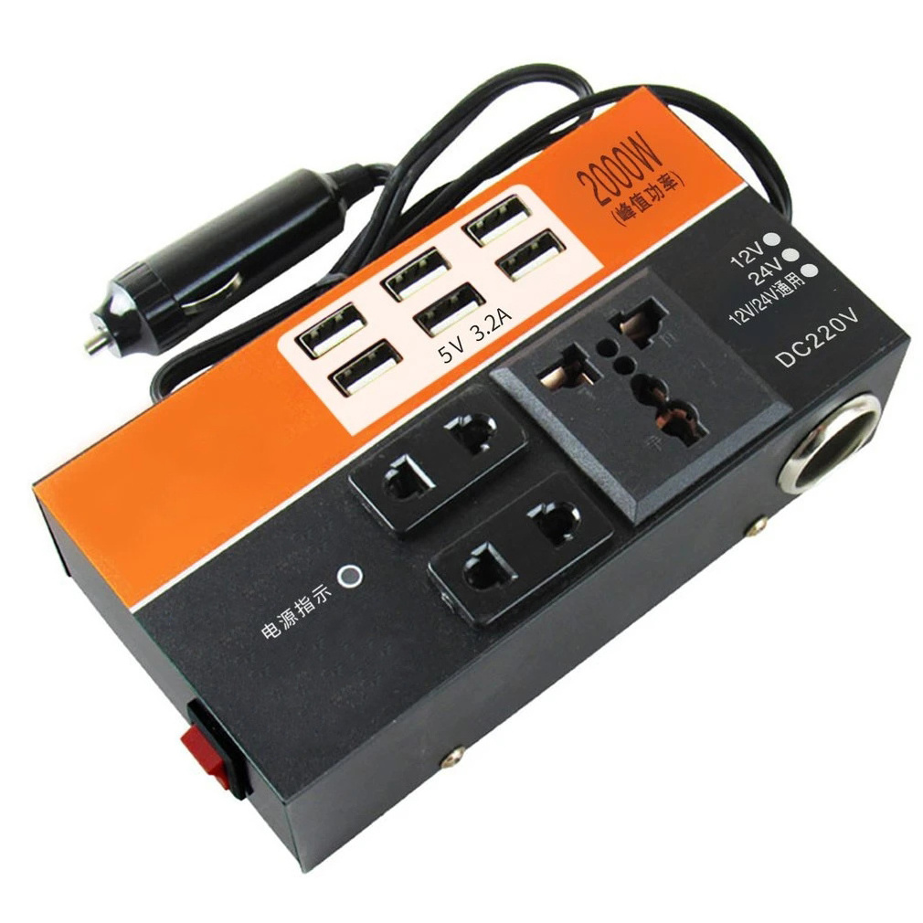 Peak 2000W  Car Universal DC 12V To DC110V 24V To DC 220V Multiple Protections 100% Brand New Power Inverter