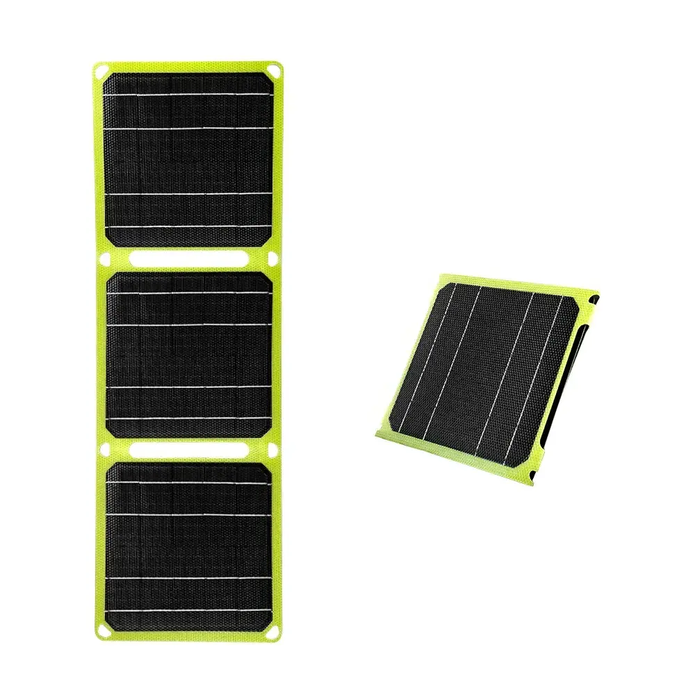 USB+PD solar power bank 5v/9v/12v Photovoltaic panel outdoor camping Portable cell phone charge panels 21w For RV travel Fishing