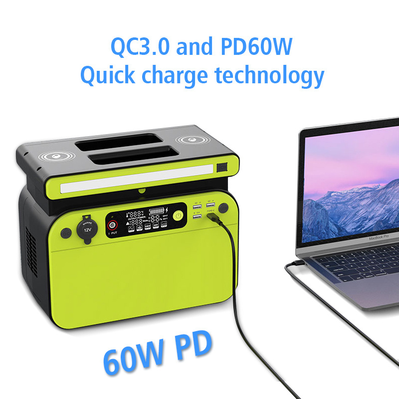 US Turkey Local Warehouse Direct Shipping Power Station 500W 110v 220v Mobile Phone Wireless Charge Solar Generator