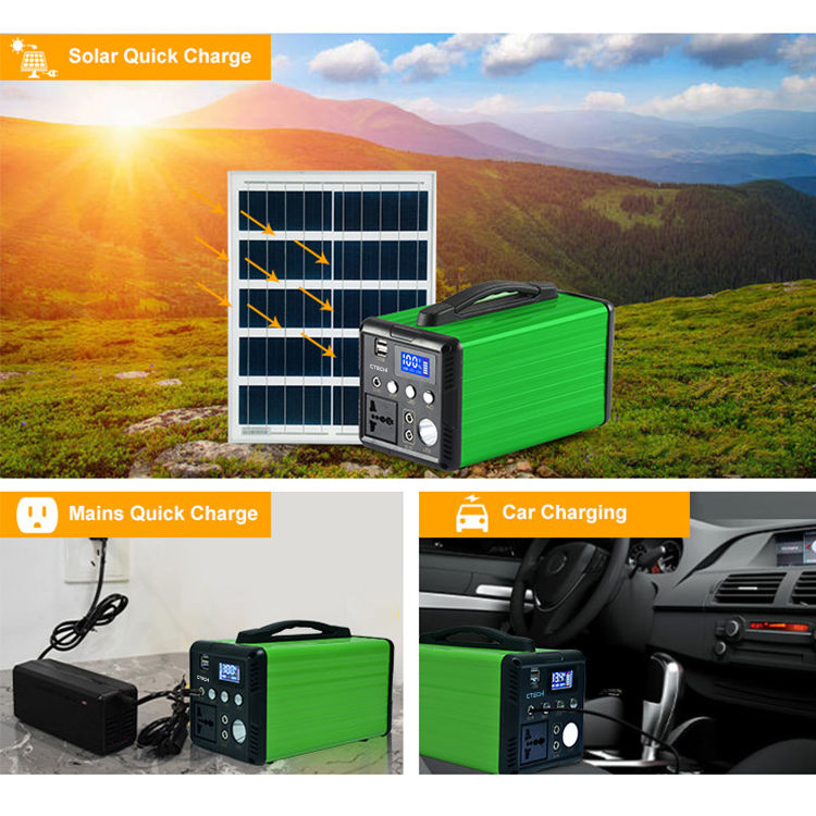 Portable Mini House 12v 10Ah LiFePO4 Battery 50W Solar Panel Kits With 5W Light