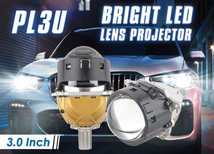 Led Car Headlight 64W Bi LED Projector Lens 3.0 Inch Lens Headlight Protector