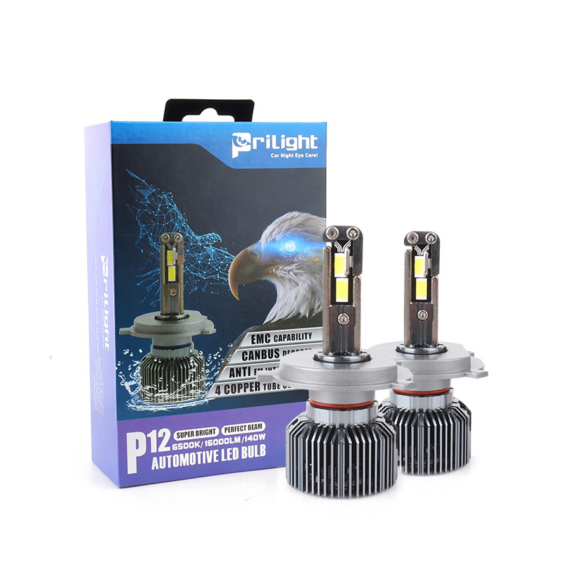 2024 New Prilight P12 Led Headlights Bulb 140W 16000LM Super Bright Auto Headlamp H4 Led Headlight For Car