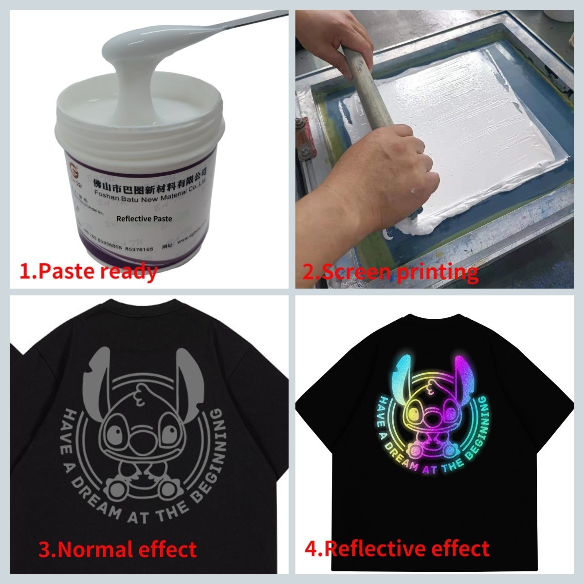 Allover print reflective ink printing reflective ink screen printing for garments