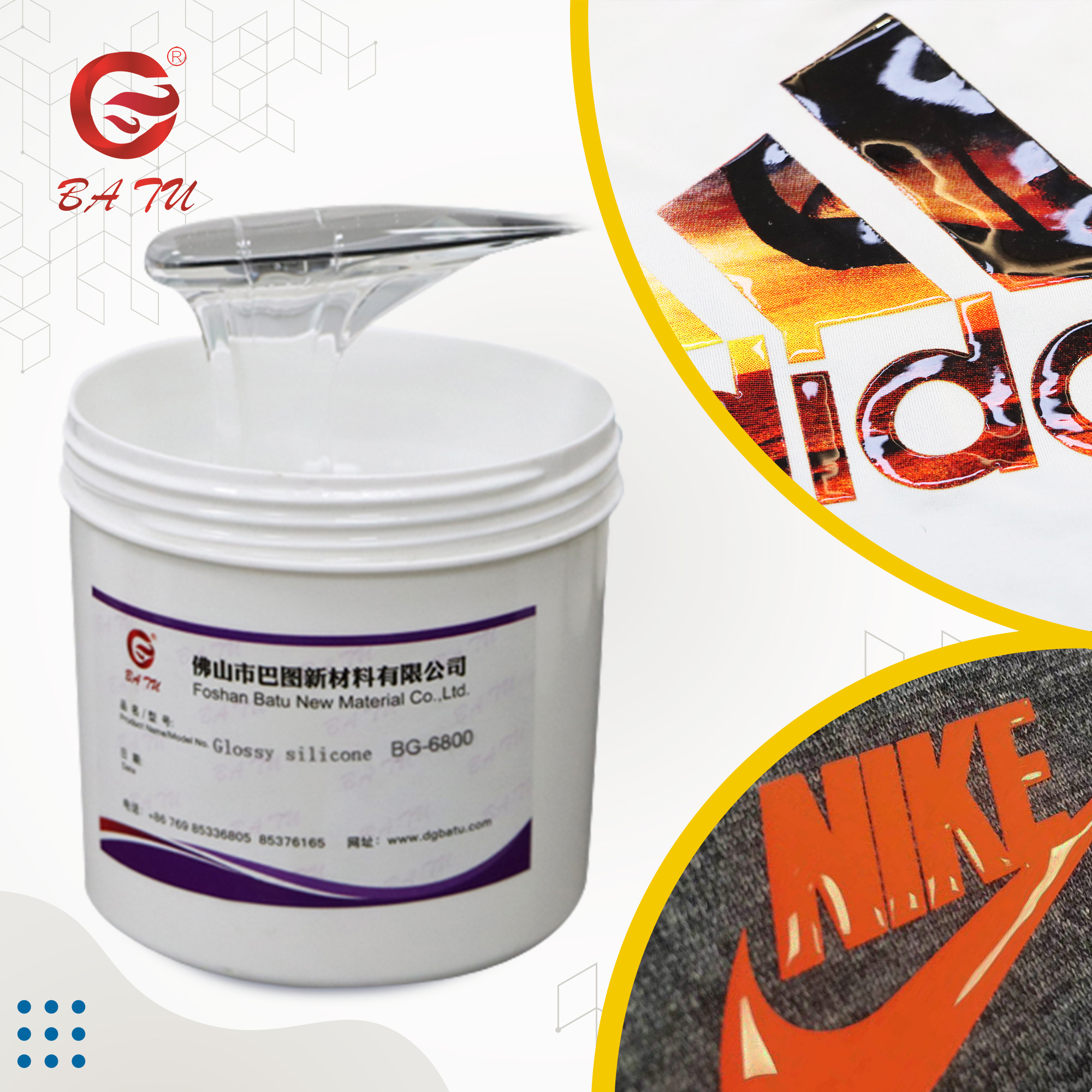 Liquid silicone screen printing ink for garment brand printing