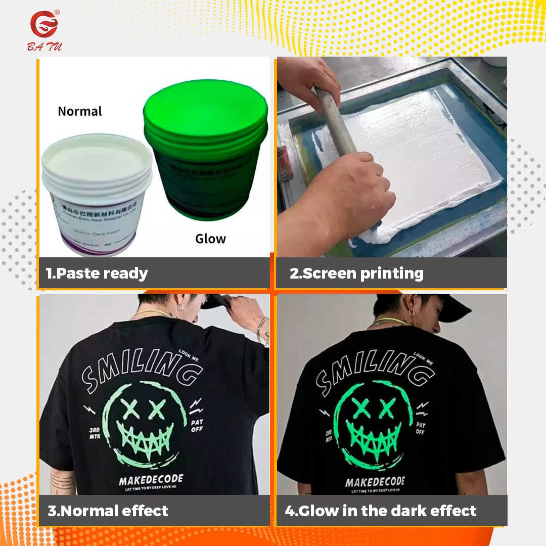 Special effect printing paste glow in the dark screen printing ink