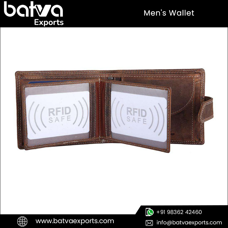 Best Selling Eye Catching Stylish RFID Blocking Men's Leather Wallet with 9 Card 2 Photo ID 1 Coin and 2 Currency Compartment