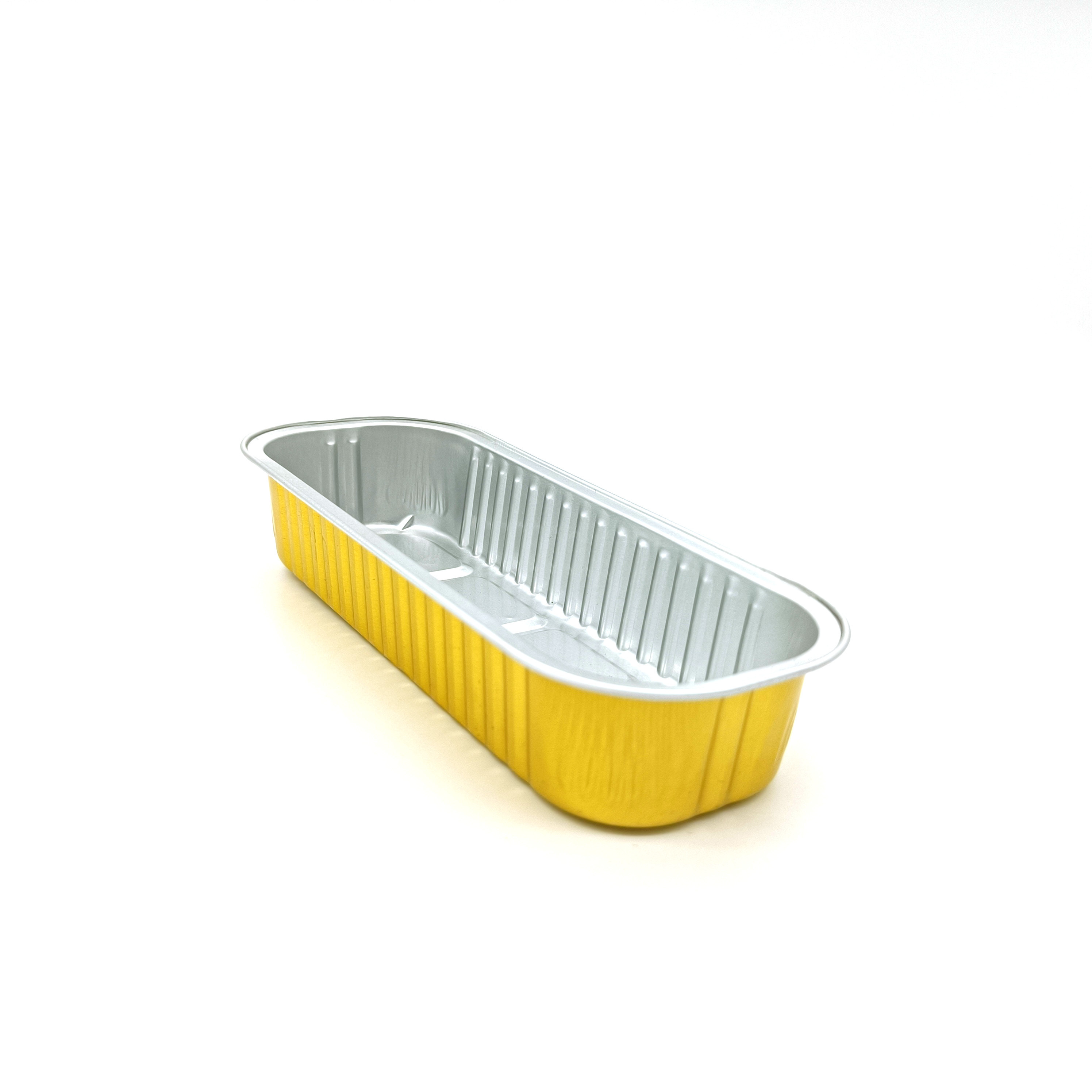 Customized Size Disposable Colored gold 800ml aluminum foil cake baking pan tray with lids