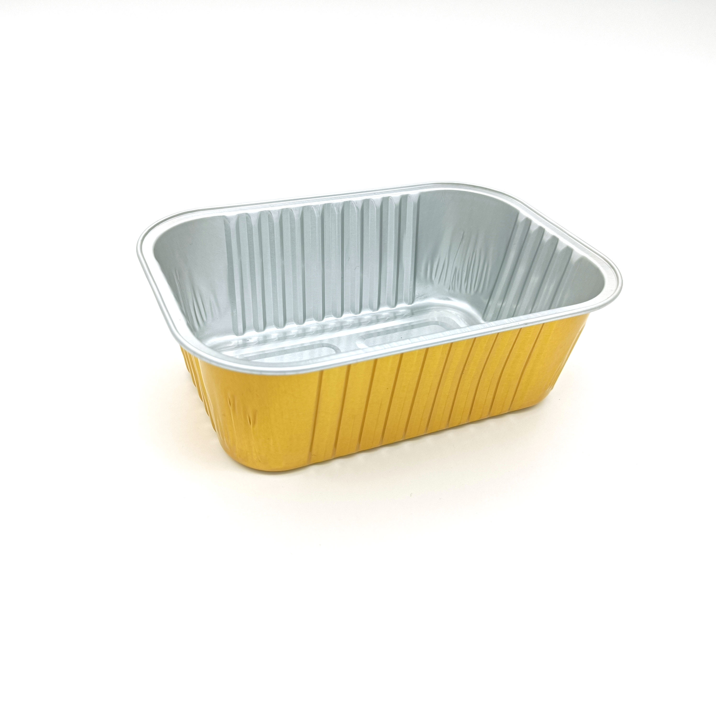 Customized Size Disposable Colored gold 800ml aluminum foil cake baking pan tray with lids