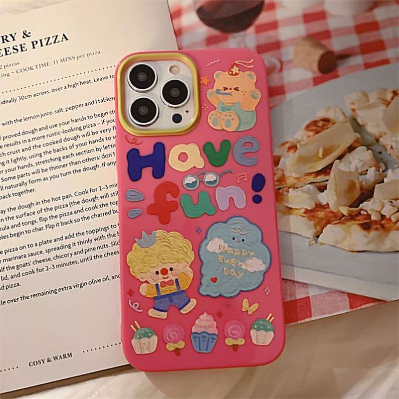 Cartoon Teddy Bear Phone Cover DIY TPU Mobile Phone Case For Iphone 14/ 13/ 12/ 11 Pro Max PC Phone Covers for all iPhone Apple