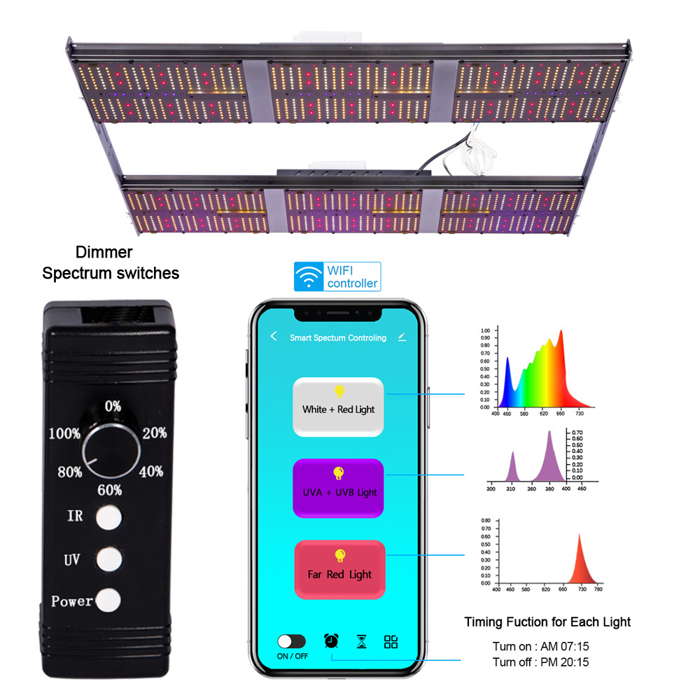 APP control uvb growbar 720 watt quantum bar lm301uv ir shop smart led grow light for plant growing