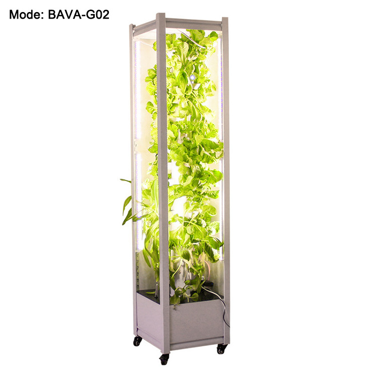 BAVA Aeroponic Tower Garden Hydroponic System Full Spectrum LED Grow Lights Indoor Garden Growing Kit for Home Office Herbs