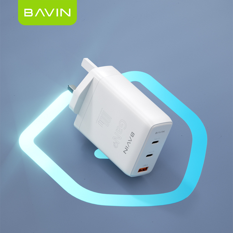 BAVIN uk 100w PC logo customize 917E gan type c android fast wall portable cell phone charger