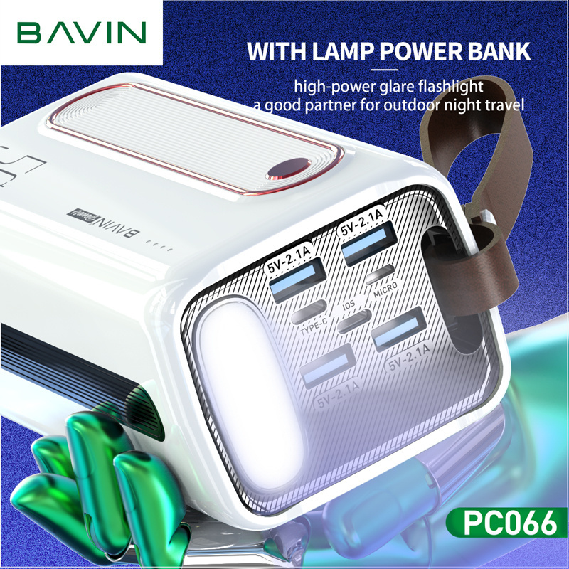 BAVIN PC066 50000mAh Powerbank with Flashlight Portable Charger External Battery High Capacity Power Bank 50000 mah Power Bank