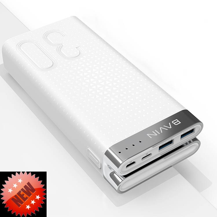 BAVIN 30000mah Large Capacity USB Mobile Charger Power Bank Outdoor Travel LED Light Fast Charging Powerbank