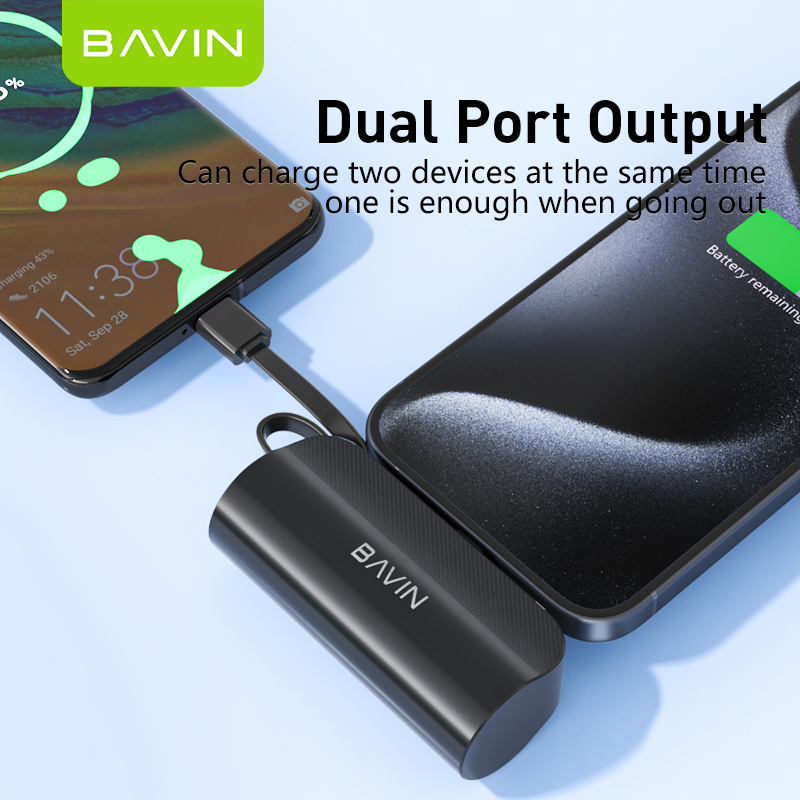 BAVIN wholesale excellent PC012 pro 5000mah mobile phone mini small portable type c power bank