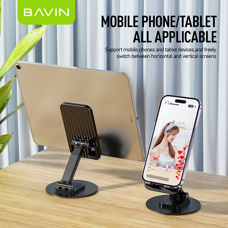 Bavin D-S-Z39B Wholesale in bulk Aluminium alloy waterproof easy-to-use universal lazy metal desktop phone holder