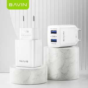 Bavin PC910Y EU 12w 2.4a wholesale android dual usb wall portable cell mobile phone fast chargers