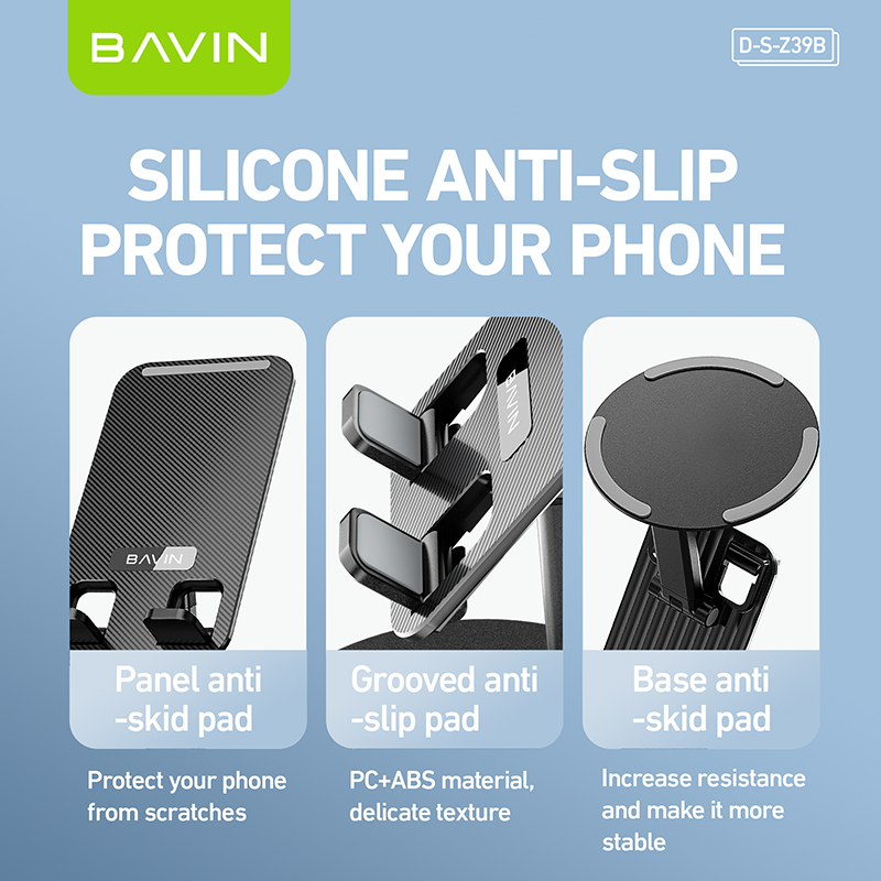 Bavin D-S-Z39B Wholesale in bulk Aluminium alloy waterproof easy-to-use universal lazy metal desktop phone holder